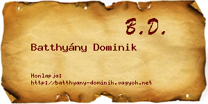 Batthyány Dominik névjegykártya